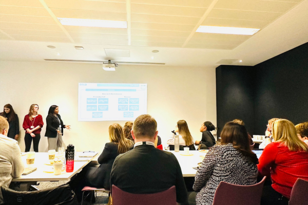 Image of people in a room at a Digital First Primary Care programme event